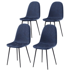 Luton Set Of 4 Fabric Dining Chairs, Blue