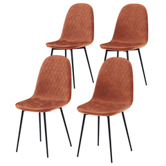 Luton Set Of 4 Fabric Dining Chairs, Orange