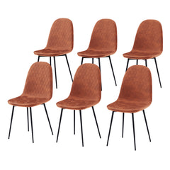 Luton Set Of 6 Fabric Dining Chairs, Orange