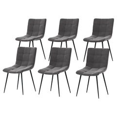 Richton Set Of 6 Fabric Dining Chairs, Grey