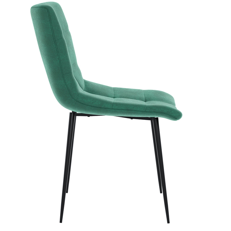 Richton Set Of 6 Fabric Dining Chairs, Green