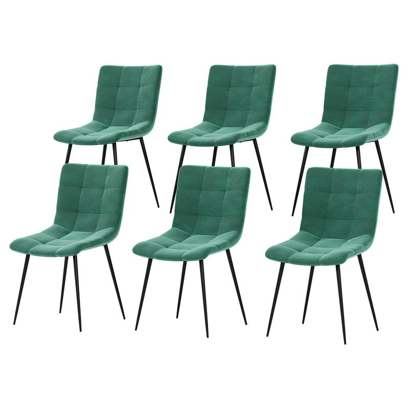 Richton Set Of 6 Fabric Dining Chairs, Green