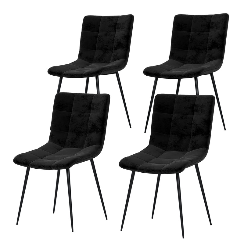 Richton Set Of 4 Fabric Dining Chairs, Black