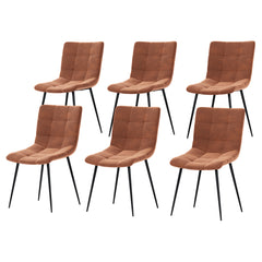 Richton Set Of 6 Fabric Dining Chairs, Orange