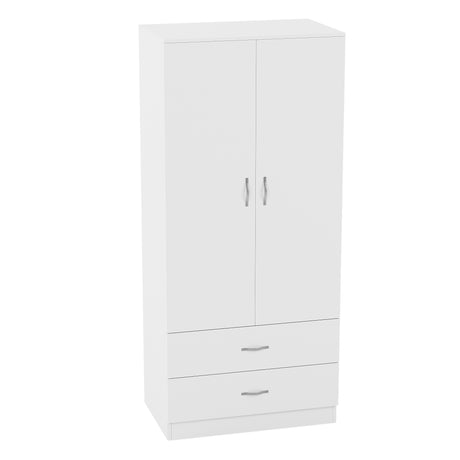Riano 2 Door 2 DrawerWardrobe for Bedroom Storage- white
