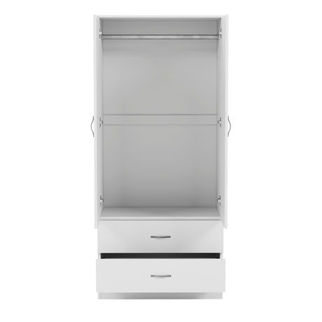 Riano 2 Door 2 DrawerWardrobe for Bedroom Storage- white
