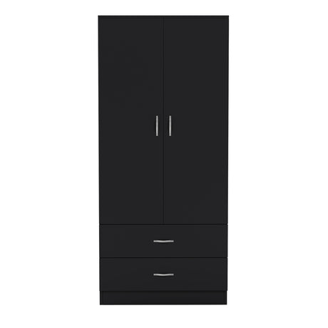 Riano 2 Door 2 DrawerWardrobe for Bedroom Storage - Black
