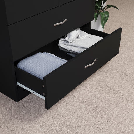 Riano 2 Door 2 Drawer Wardrobe for Bedroom Storage - Black
