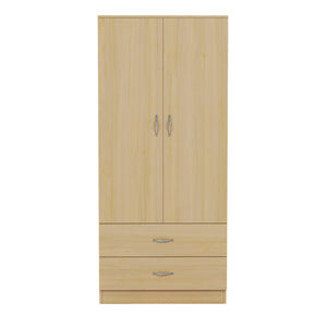 Riano 2 Door 2 Drawer Wardrobe for Bedroom Storage - Pine