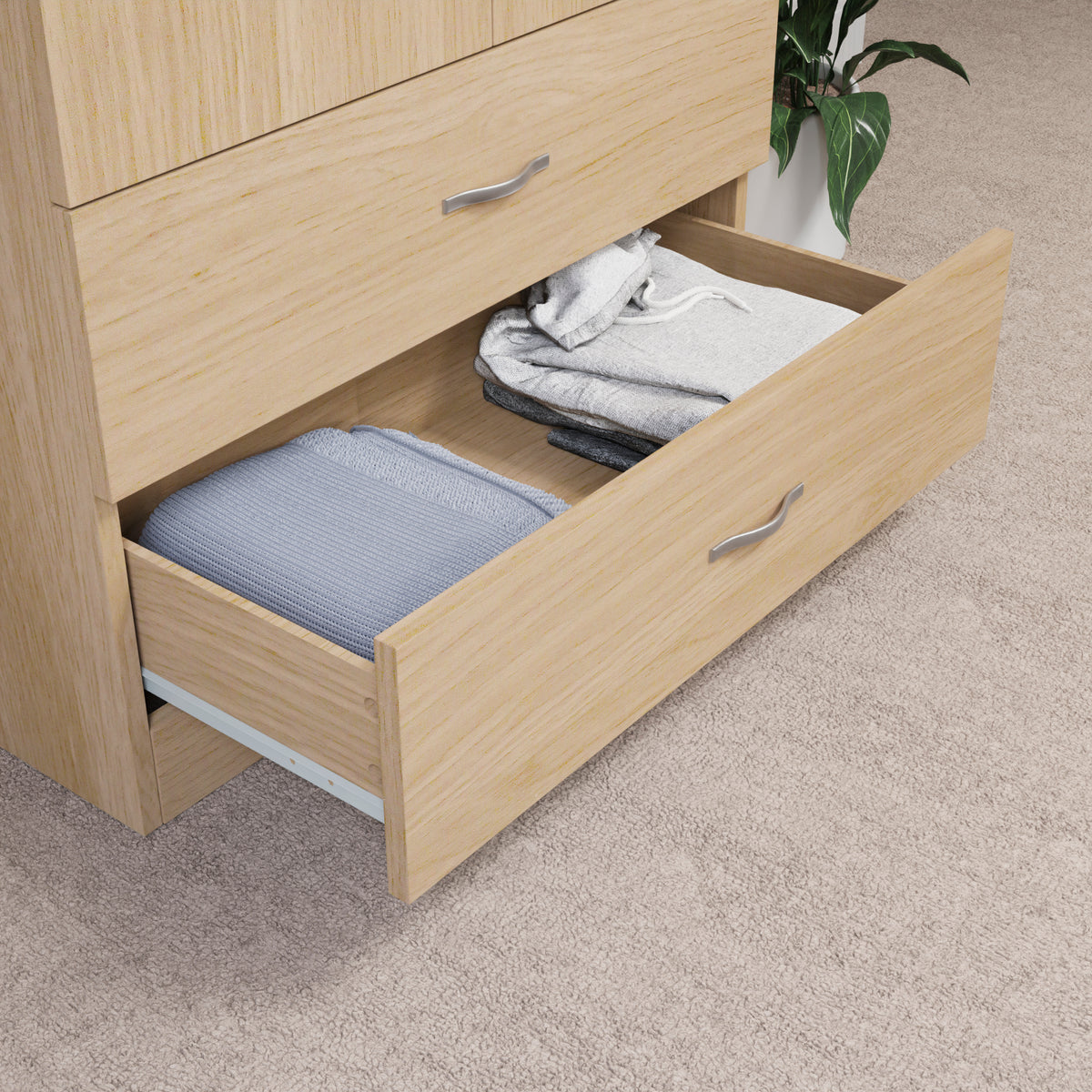 Riano 2 Door 2 Drawer Wardrobe for Bedroom Storage - Pine