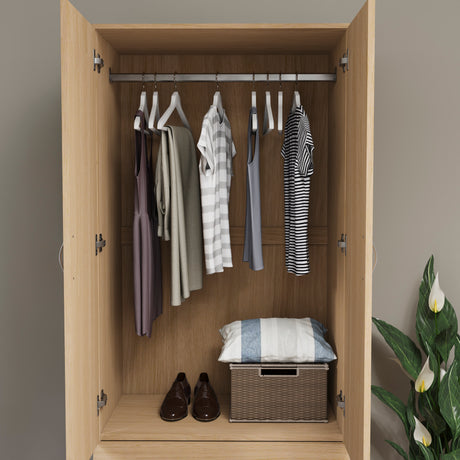 Riano 2 Door 2 Drawer Wardrobe for Bedroom Storage - Pine