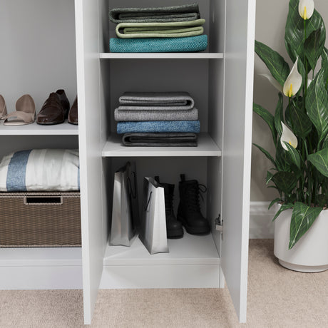 Riano 3 Door Wardrobe for Bedroom Storage- white
