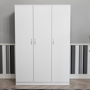 Riano 3 Door Wardrobe for Bedroom Storage- white
