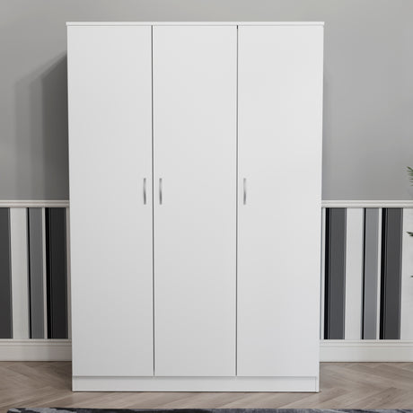 Riano 3 Door Wardrobe for Bedroom Storage- white
