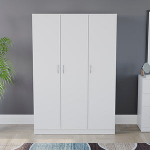 Riano 3 Door Wardrobe for Bedroom Storage- white
