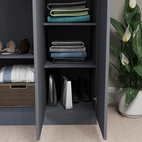 Riano 3 Door Wardrobe for Bedroom Storage - grey
