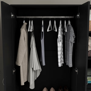 Riano 3 Door Wardrobe for Bedroom Storage - Black
