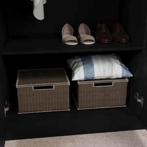 Riano 3 Door Wardrobe for Bedroom Storage - Black
