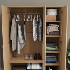 Riano 3 Door Wardrobe for Bedroom Storage - Pine
