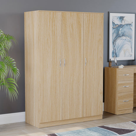 Riano 3 Door Wardrobe for Bedroom Storage - Pine
