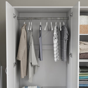 Riano 3 Door 2 Drawer Mirrored Wardrobe- White
