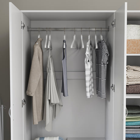 Riano 3 Door 2 Drawer Mirrored Wardrobe- White
