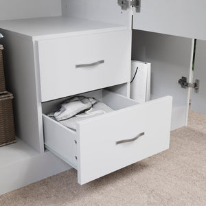 Riano 3 Door 2 Drawer Mirrored Wardrobe- White
