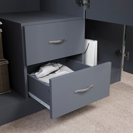 Riano 3 Door 2 Drawer Mirrored Wardrobe- Grey
