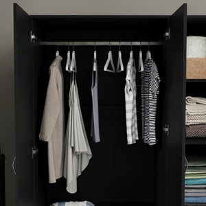 Riano 3 Door 2 Drawer Mirrored Wardrobe- Black
