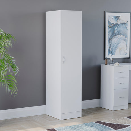 Riano 1 Door Wardrobe for Bedroom Storage- white
