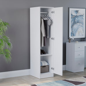 Riano 1 Door Wardrobe, White