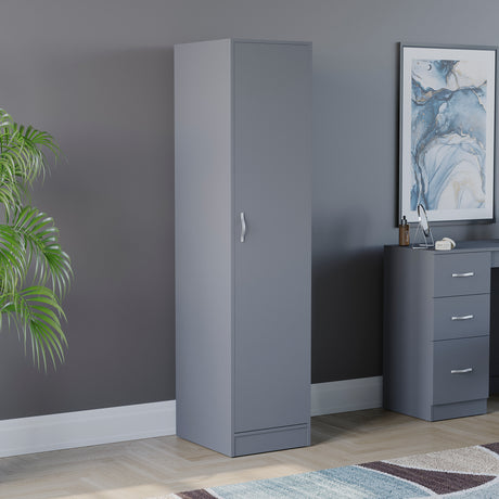 Riano 1 Door Wardrobe for Bedroom Storage - grey
