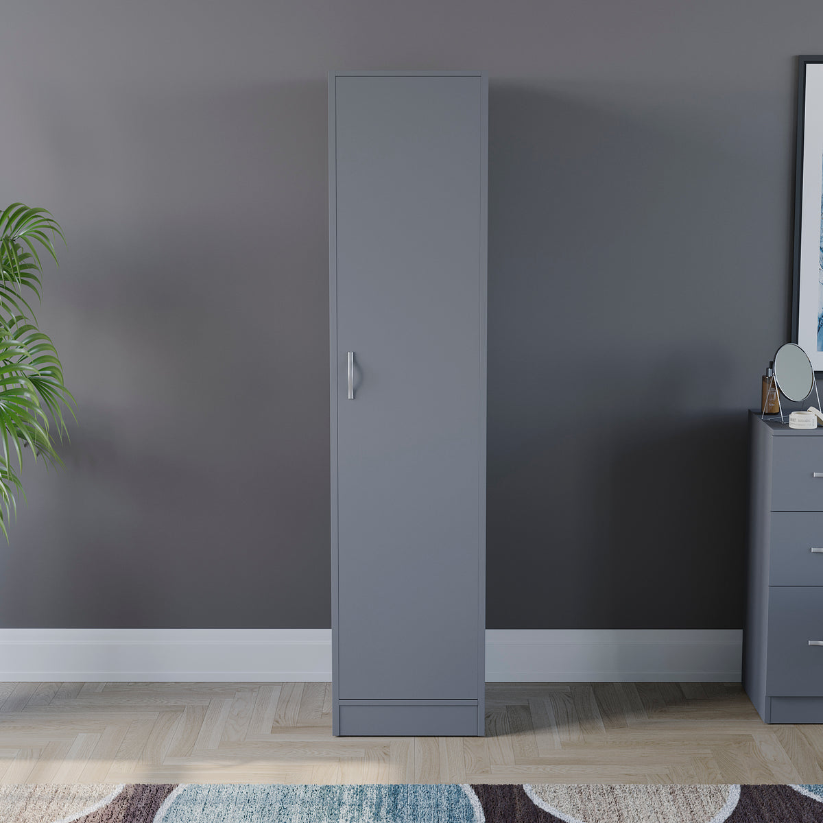 Riano 1 Door Wardrobe, Grey