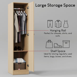 Riano 1 Door Wardrobe, Pine