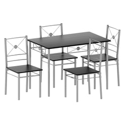 Roslyn 4 Seater Dining Set, Black