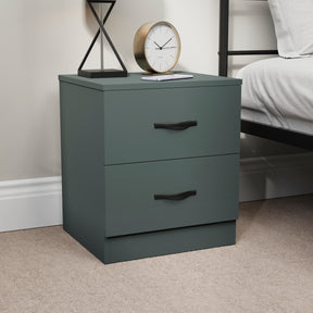 Riano 2 Drawer Bedside Chest Green Bedroom Storage Unit
