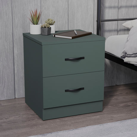 Riano 2 Drawer Bedside Chest Green Bedroom Storage Unit
