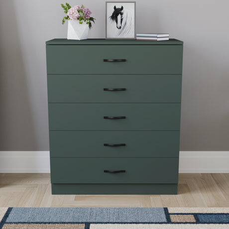 Riano 5 Drawer Chest Green Bedroom Storage Unit
