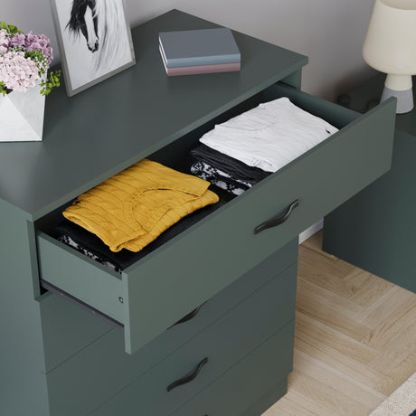 Riano 5 Drawer Chest Green Bedroom Storage Unit
