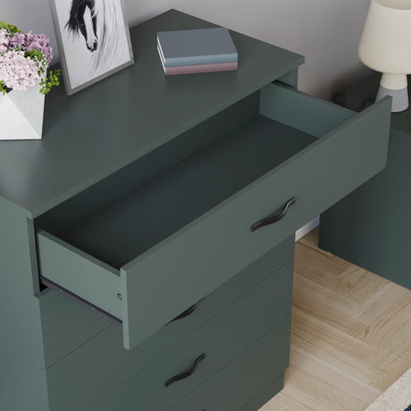 Riano 5 Drawer Chest Green Bedroom Storage Unit
