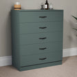 Riano 5 Drawer Chest Green Bedroom Storage Unit
