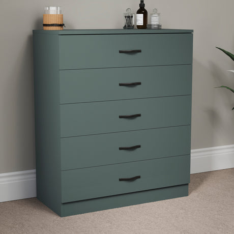 Riano 5 Drawer Chest Green Bedroom Storage Unit

