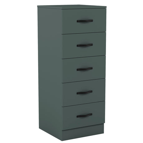 Riano 5 Drawer Narrow Chest Green Bedroom Storage Unit
