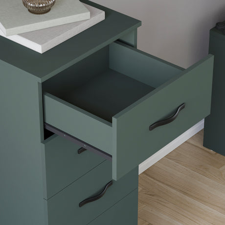 Riano 5 Drawer Narrow Chest Green Bedroom Storage Unit
