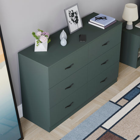 Riano 6 Drawer Chest Green Bedroom Storage Unit
