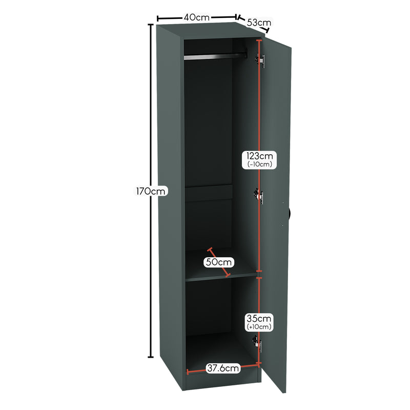 Riano 1 Door Wardrobe, Jasper Green