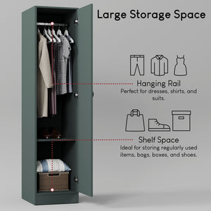 Riano 1 Door Wardrobe, Jasper Green