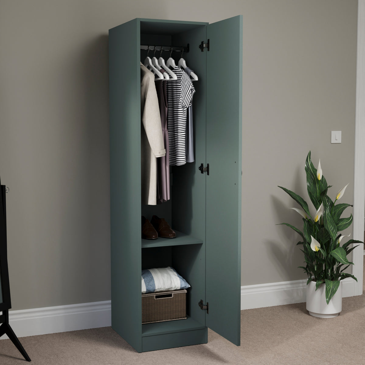 Riano 1 Door Wardrobe, Jasper Green