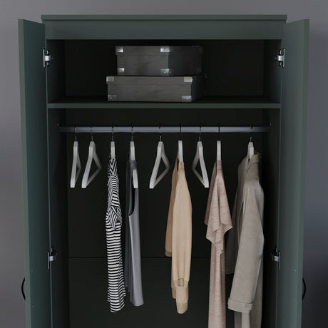 Riano 2 Door Wardrobe for Bedroom Storage - Jasper Green
