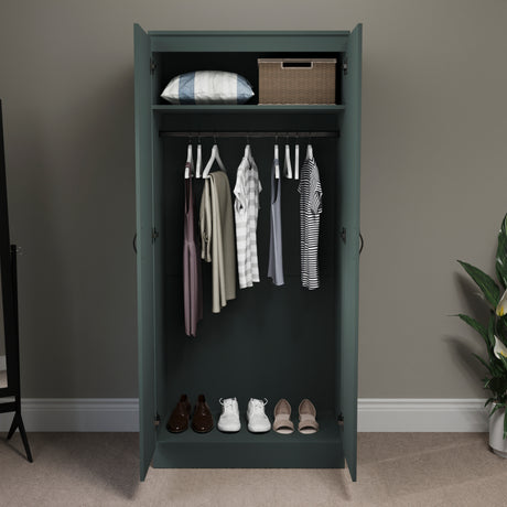 Riano 2 Door Wardrobe for Bedroom Storage - Jasper Green
